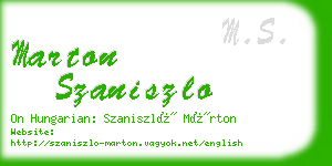 marton szaniszlo business card